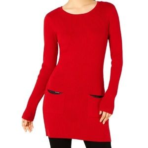 NWOT BCX ribbed long sleeve red sweater dress